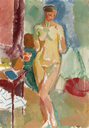 Standing model with the hands on the back, 1918–20.