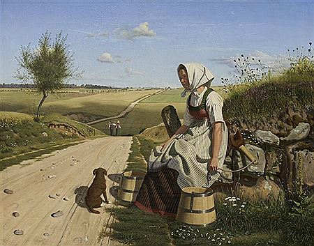 “En Malkepige, der hviler sig”. A milkmaid resting. by Frederik Vermehren - Auction record, sale price, and art valuation. Compare with similar artists and explore comparable artworks.