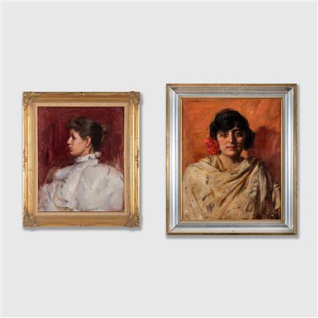 A Pair of Portraits: Portrait of Mrs R.C. Broomfield, 1890 and Portrait of a Lady