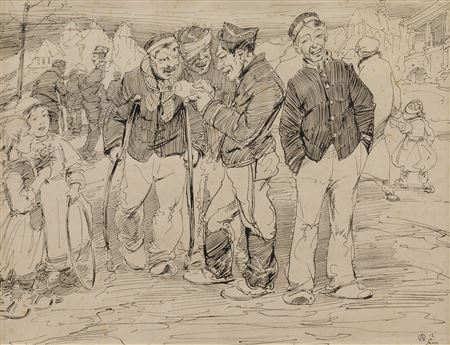 Soldiers in the village square