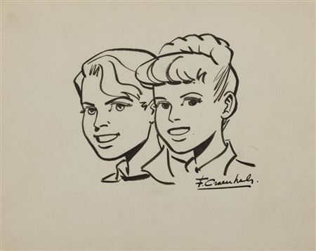 Original fan drawing of Teddy and Maggy (from the Pom and Teddy series)