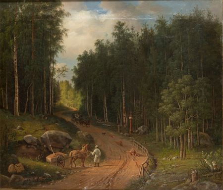 Forest path near Haminanlahti. by Magnus Wright - Auction record, sale price, and art valuation. Compare with similar artists and explore comparable artworks.