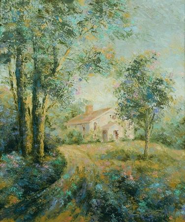 Impressionist Landscape with Homestead