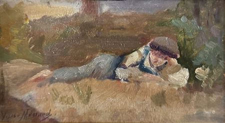 Child Reading in a Meadow Landscape by Victor Pierre Menard - Auction record, sale price, and art valuation. Compare with similar artists and explore comparable artworks.
