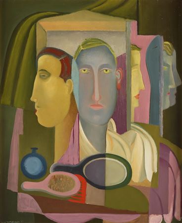 Sample artwork by Lambert Werner (1900 - 1983), known for modernist, abstract painting, still life, country scene, portrait - View similar artists and auction records