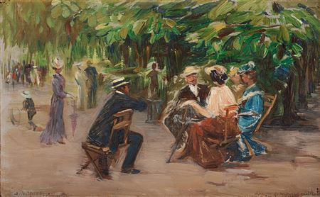 "L'heure de musique militaire au jardin de Tuilleries"