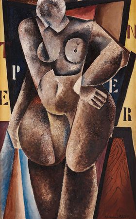 "Woman figure in gray and black" by Axel Olson - Auction record, sale price, and art valuation. Compare with similar artists and explore comparable artworks.