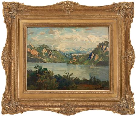 "Vierwaldstadter See in Abendlicht" or "Lake Lucerne in Evening Light"