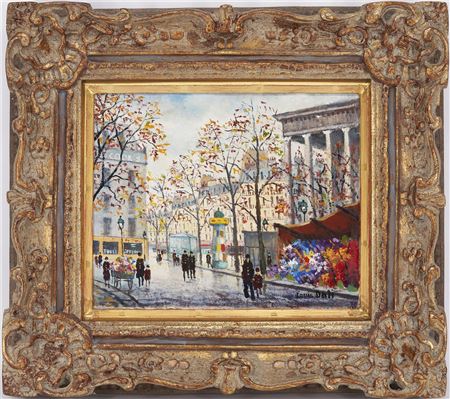 Paris Street Scene with Flower Sellers