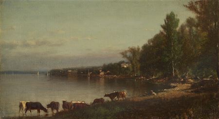 Coastal Landscape With Cows