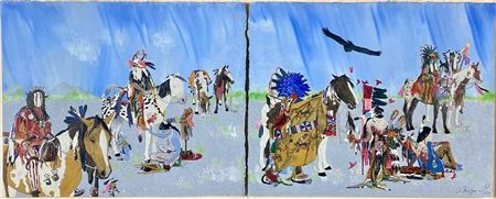 Mixed Media Diptych by Ed Morgan - Auction record, sale price, and art valuation. Compare with similar artists and explore comparable artworks.