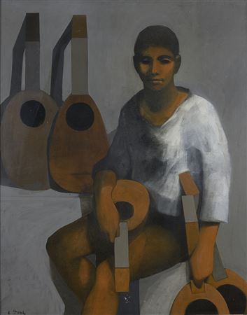 Young man with lutes, 1960