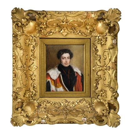 Portrait miniature of John FitzGibbon, 2nd Earl of Clare, KP, GCH, PC (1792-1851) in peer's robes