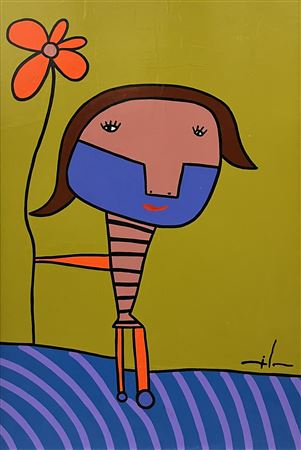 Niña con flor by Milo Lockett - Auction record, sale price, and art valuation. Compare with similar artists and explore comparable artworks.