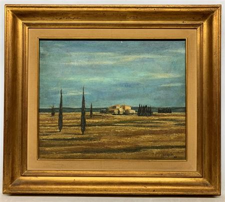 Sample artwork by Jean-Pierre Capron (1921 - 1997), known for muted landscape and portrait painting - View similar artists and auction records