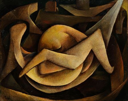 Cubist composition with characters