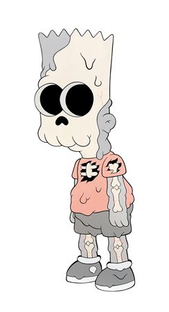 Creepy Bart - Mono Pink by Cote Escriva - Auction record, sale price, and art valuation. Compare with similar artists and explore comparable artworks.