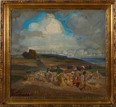 DANISH WOMEN HARVESTING FIELD by Carl Christian Forup - Auction record, sale price, and art valuation. Compare with similar artists and explore comparable artworks.
