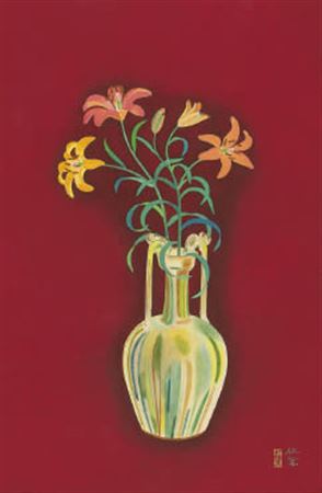 Flowers in vase by Ryokusui Mori - Auction record, sale price, and art valuation. Compare with similar artists and explore comparable artworks.
