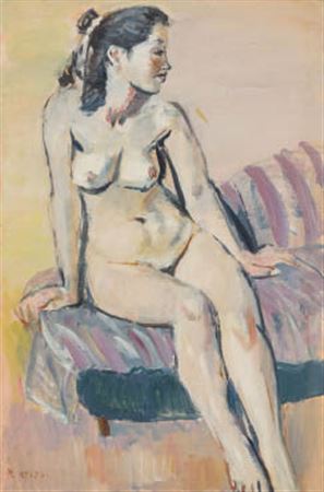 Nude, End of sofa by Heizo Muraoka - Auction record, sale price, and art valuation. Compare with similar artists and explore comparable artworks.