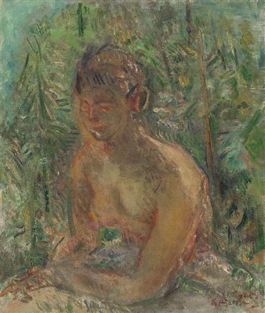 Nude with green background by Kumaji Aoyama - Auction record, sale price, and art valuation. Compare with similar artists and explore comparable artworks.