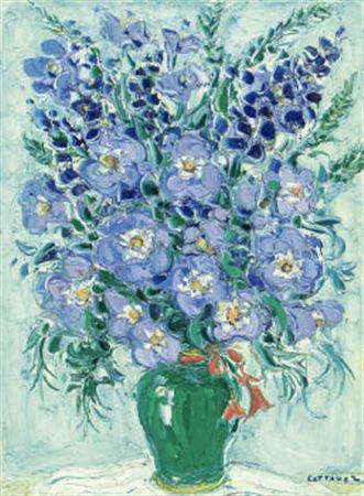Bouquet mauve au ruban
