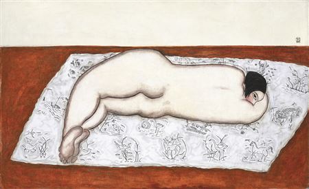 Femme nue sur un tapis (Nude on Tapestry)