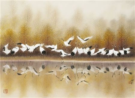 Autumn Cranes