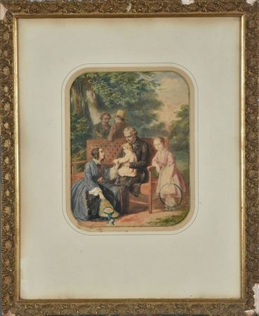 Family in the park, 185... by Guido Gonin - Auction record, sale price, and art valuation. Compare with similar artists and explore comparable artworks.