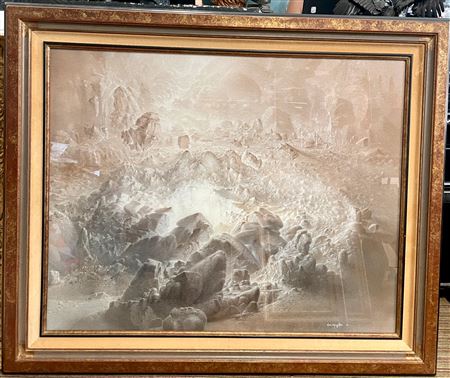 Fantastic landscape, 1986 by Alain Margotton - Auction record, sale price, and art valuation. Compare with similar artists and explore comparable artworks.