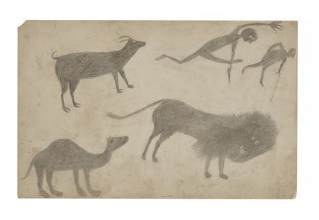Goat, Camel, Lion and Figures
