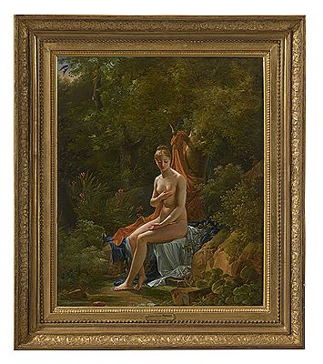 A bather in a landscape