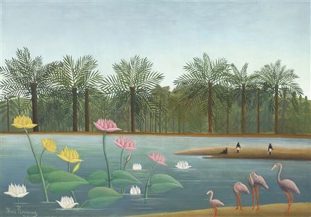 Sample artwork by Henri Julien Felix (Le Douanier) Rousseau (1844 - 1910), known for primitive painting, exotic junglescapes - View similar artists and auction records