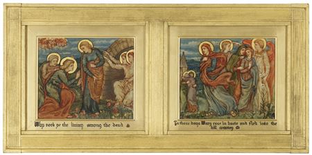 VDiptych: The Resurrection: Why seek Ye the Living among the Dead; In those days Mary rose in haste and fled into the hill country