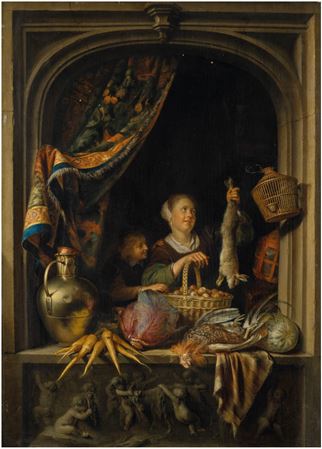 Sample artwork by Gerrit Dou (1613 - 1675), known for trompe l'oeil genre and portrait painting - View similar artists and auction records