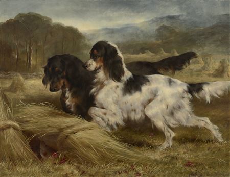 'The First of September' - An English Tricolour and a Gordon Setter with Partridge