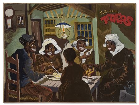Eat dem Taters by Robert H Colescott - Auction record, sale price, and art valuation. Compare with similar artists and explore comparable artworks.