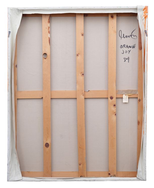 Orange Joy - auctioned 11/09/2023 - Jean-Michel Basquiat signature example for authentication verification from auction lot 7577554