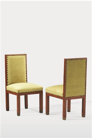 RARE AND EARLY PAIR OF INLAID SIDE CHAIRS FOR GUSTAV POLLAK, VIENNA, 1901-02 by Josef Hoffmann - Auction record, sale price, and art valuation. Compare with similar artists and explore comparable artworks.