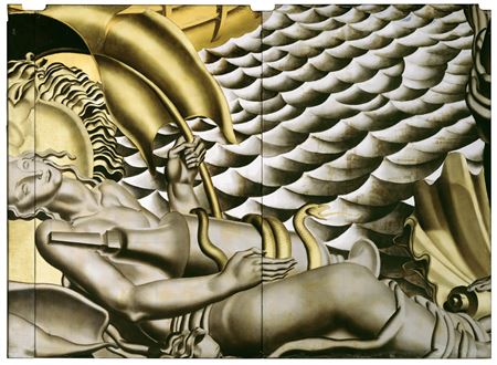 SET OF THREE PANELS FROM THE 'BIRTH OF APHRODITE' MURAL FROM THE GRAND SALON OF THE S.S. NORMANDIE, CIRCA 1934