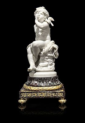 Seated putto with a bird