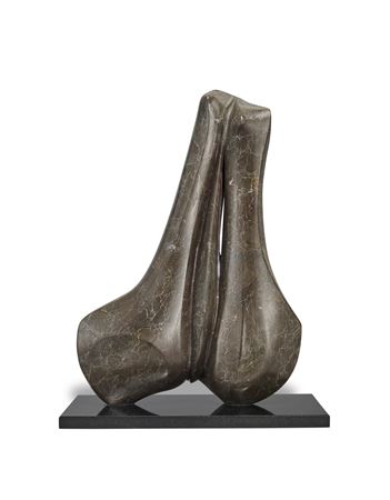 Sample artwork by Alfred Basbous (1924 - 2006), known for abstract geometric sculpture, often nude female figurative - View similar artists and auction records