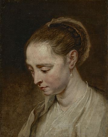 Head study of a young woman with a pearl earring