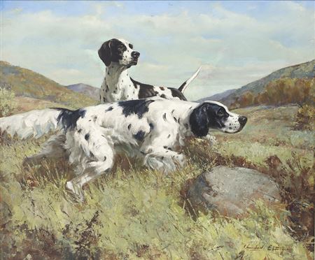 "On the Scent, or Pair of Aces" by Churchill Ettinger - Auction record, sale price, and art valuation. Compare with similar artists and explore comparable artworks.