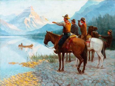 Sample artwork by Frank Stick (1884 - 1966), known for hunting, fishing, wildlife, illustrator - View similar artists and auction records