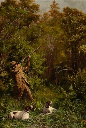 Woodcock Shooting in a Wood (ca. 1880s)