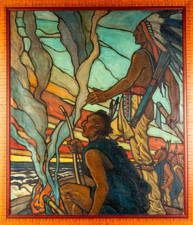 Native American Scene by Thomas Garland Greene - Auction record, sale price, and art valuation. Compare with similar artists and explore comparable artworks.