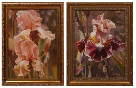 Pair of Irises by Alla Baltas - Auction record, sale price, and art valuation. Compare with similar artists and explore comparable artworks.