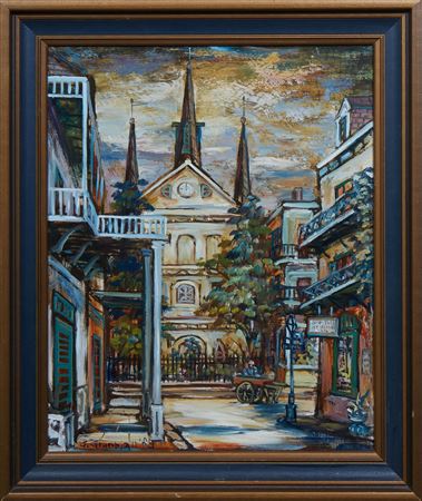 St. Louis Cathedral from the Street by George Grunblatt - Auction record, sale price, and art valuation. Compare with similar artists and explore comparable artworks.