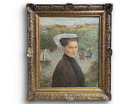 Bretonne en coiffe devant la mer by Henri Jules Guinier - Auction record, sale price, and art valuation. Compare with similar artists and explore comparable artworks.